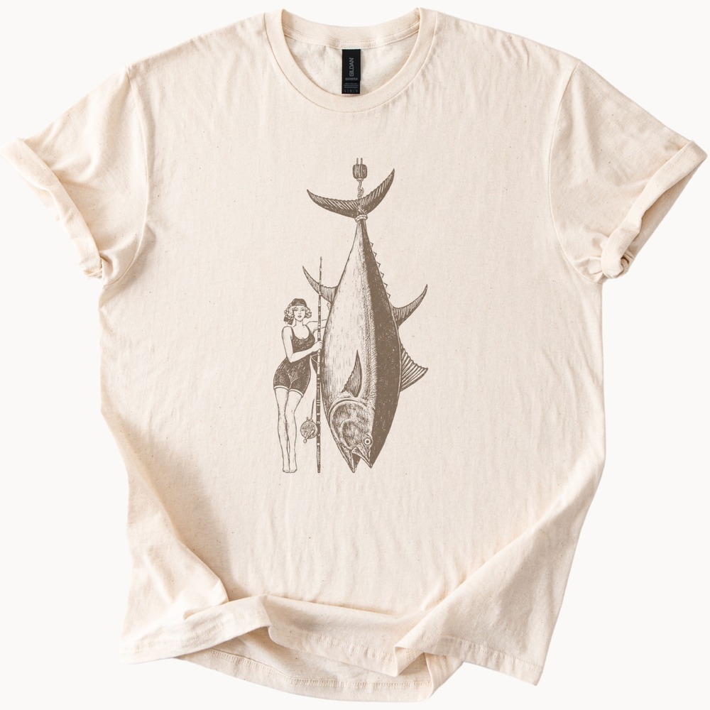 Vintage Fishing Victory Graphic Tee Retro Angler Art